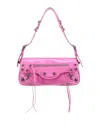 Balenciaga Le Cagole Sling Small Varnished Leather Shoulder Bag In Nude & Neutrals