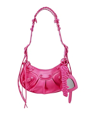 Balenciaga Leather Bag Ton Sur Ton Metal Detail In Pink