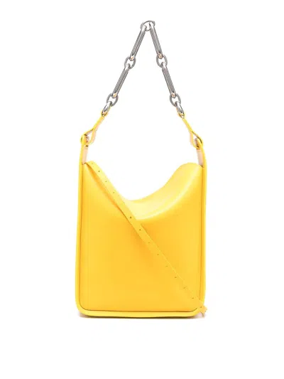 Balenciaga Bag With Chain Shoulder Strap In Dark Yellow