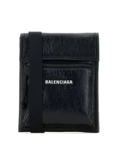 Balenciaga Mens Explorer Pouch With Strap Small In Black