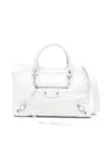 Balenciaga Small Le City Leather Tote Bag In Opticwhite