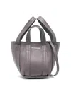 Balenciaga Leather Shoulder Bag With Four Top Handles In Grey