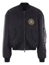 Balenciaga Black Nylon Uniform Merch Large Fit Bomber In Blue