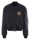 Balenciaga Black Nylon Uniform Merch Large Fit Bomber In Blue