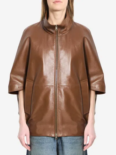 Balenciaga Cooon Bomber Jacket In Brown