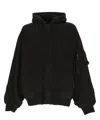 Balenciaga Front Pocket Oversize Cotton Sweatshirt In Black