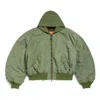 Balenciaga Men's Hooded Bomber Jacket In Green