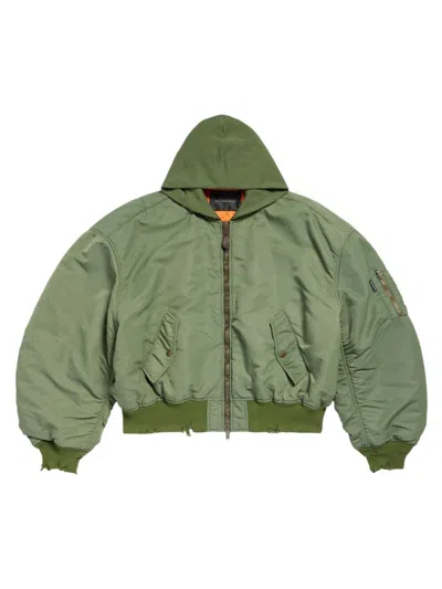 Balenciaga Bomber Jacket In Dark Green
