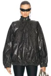 Balenciaga Oversized Python-effect Leather Jacket In Kaki