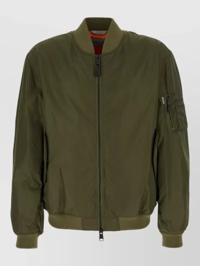 Balenciaga Bomber Jacket Ribbed Cuffs Hem Sleeve Pocket In Multi
