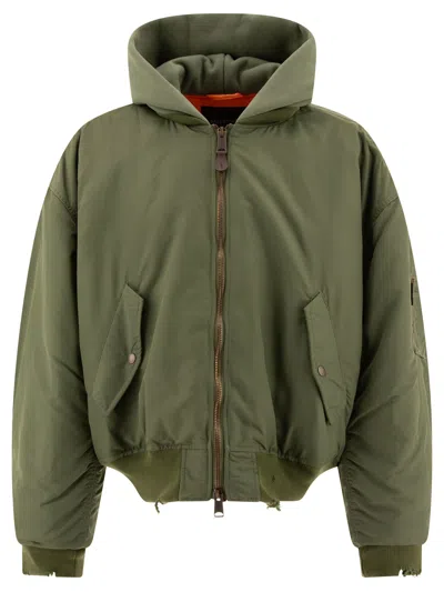 Balenciaga Bomber Jacket With Contrasting Interior Jackets Green