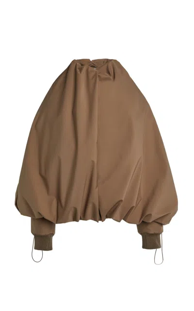 Balenciaga Bomber Shell Cape In Brown