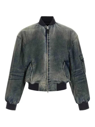 Balenciaga Bomber Jacket Ribbed Cuffs Hem Pockets In Metallic