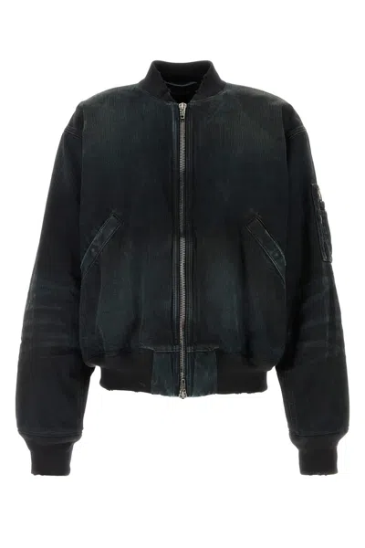 Balenciaga Bomber Jacket Cuffs Ribbed In Black