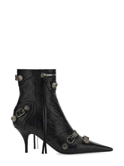 Balenciaga Le Cagole Leather Boots In Black