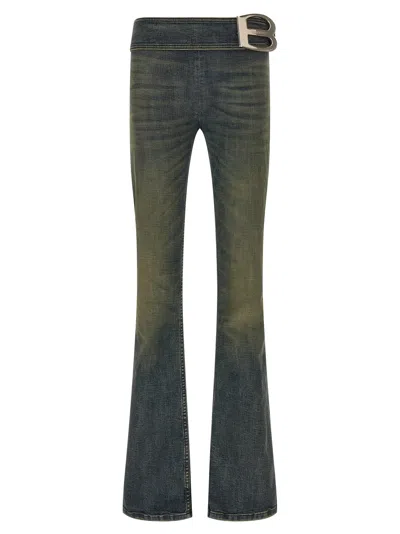 Balenciaga Bootcut Buckle Jeans In Black