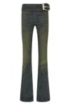 Balenciaga Buckle-detail Bootcut Jeans In Blue