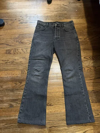 Pre-owned Balenciaga Bootcut Flared Denim Jeans In Black