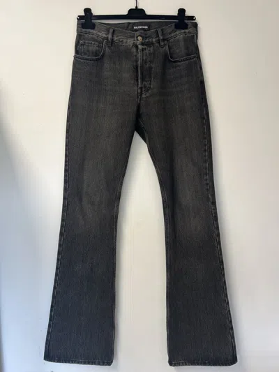 Pre-owned Balenciaga Bootcut Flared Jeans Fits Size 30 In Black