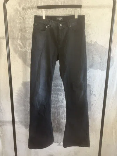 Pre-owned Balenciaga Bootcut Flared Leg Jeans Xl In Black