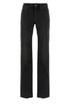 Balenciaga Women Denim Trousers With Frayed Edges In Multi
