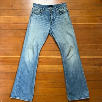 Pre-owned Balenciaga Bootcut Jeans Denim In Blue