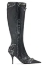 Balenciaga Printed Nappa Leather Cagole Boots With 9 Cm Heel Height In Black