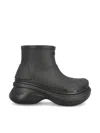 Balenciaga Crocs Bootie Rubber Ankle Boots In Black
