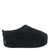 Balenciaga Suede Mules With Rounded Toe And Elevated Platform Sole In Black