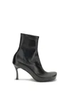 Balenciaga 75mm Leather Square-toe Boots In Black