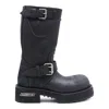 Balenciaga Venom Boots In Worn-out Effect Leather Shoes In Black