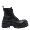 Balenciaga Leather Boots With Maxi Rubber Sole In Black