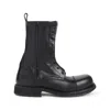 Balenciaga Rugged Leather Ankle Boots With Chunky Sole In Black