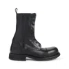 Balenciaga Rugged Leather Ankle Boots With Chunky Sole In Black