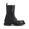 Balenciaga Black Truck Leather Boots In Black