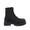 Balenciaga Black Combat Strike Cotton-canvas Boots Men In Black