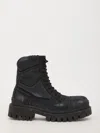 Balenciaga Worn-effect Combat Boots In Black