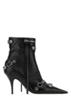 Balenciaga Cagole 50 Ankle Boots In Lamb Leather In Black