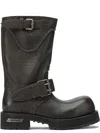 Balenciaga Venom Boots In Worn-out Effect Leather Shoes In Black