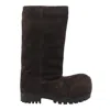 Balenciaga Suede Mid-calf Chunky Sole Ankle Boots In Brown