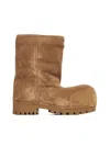 Balenciaga Alaska Low Shearling-lined Suede Boots In Brown