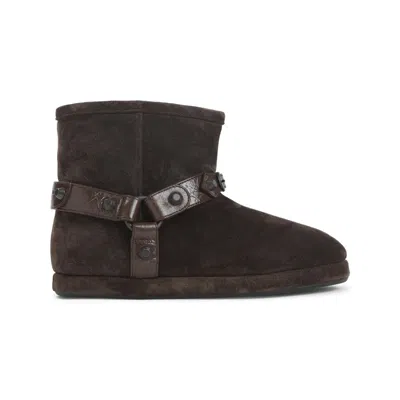 Balenciaga Alaska Suede Soft Boots In Brown