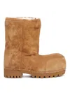 Balenciaga Alaska Low Shearling-lined Suede Boots In Marrón