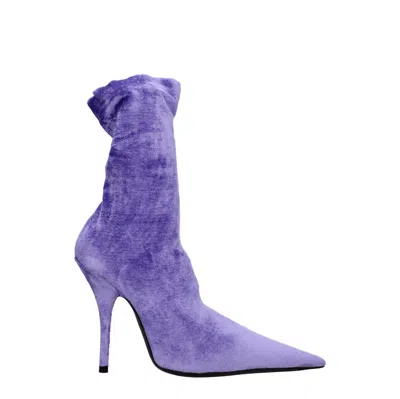 Balenciaga Boots Women Velvet Purple/lilac