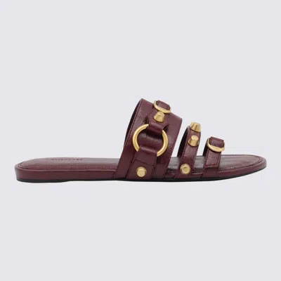 Balenciaga Bordeaux Leather City Flats