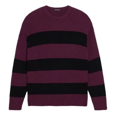 Balenciaga Border Bb Knit Sweater 'purple Black'