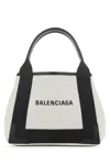Balenciaga Two-tone Canvas Small Cobas Navy Handbag In Multi