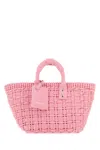 Balenciaga Handled Woven Cross-body Bag In Pink