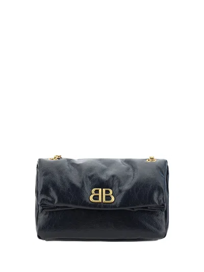 Balenciaga Medium Monaco Chain-strap Shoulder Bag In Black