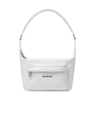 Balenciaga Borsa Con Manico Raver Media In Bianco In Sand